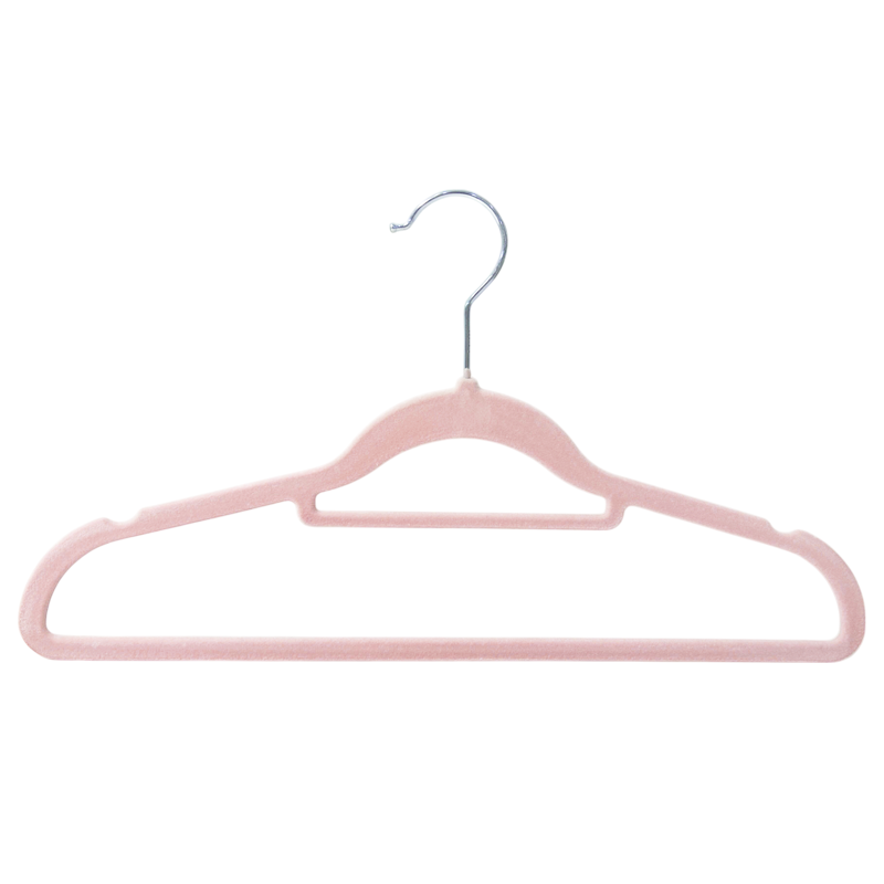 Pink Velvet Clothes Hangers pace Saving Heavy Duty Non Slip Textured Velvet