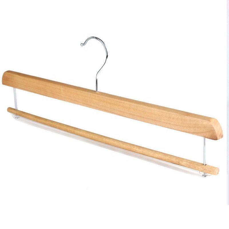Wooden Hangers with Wood Bar Natural Color Perfect for Hotel Blankets Pants & Skirts