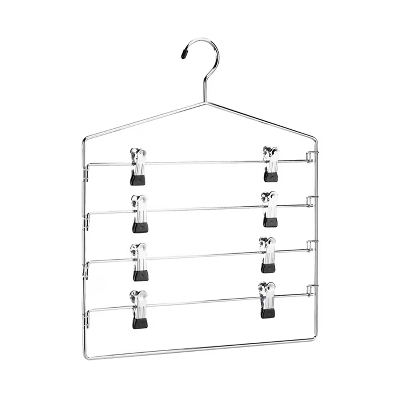 Organize It All 4 - Tier Metal Slack Rack Hanger with Clips for Pants & Skirts